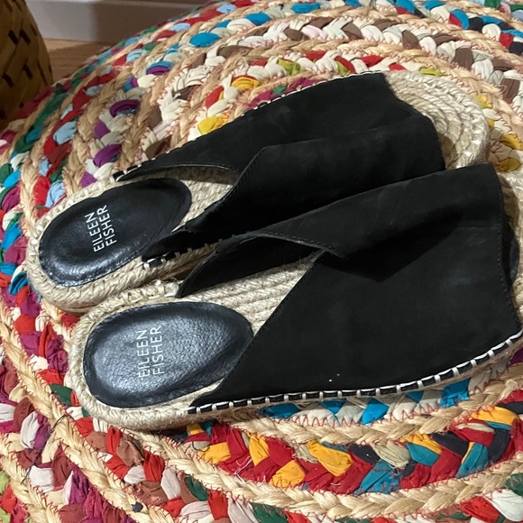 Eileen Fisher Black Espadrille Sandals - Picture 4 of 4